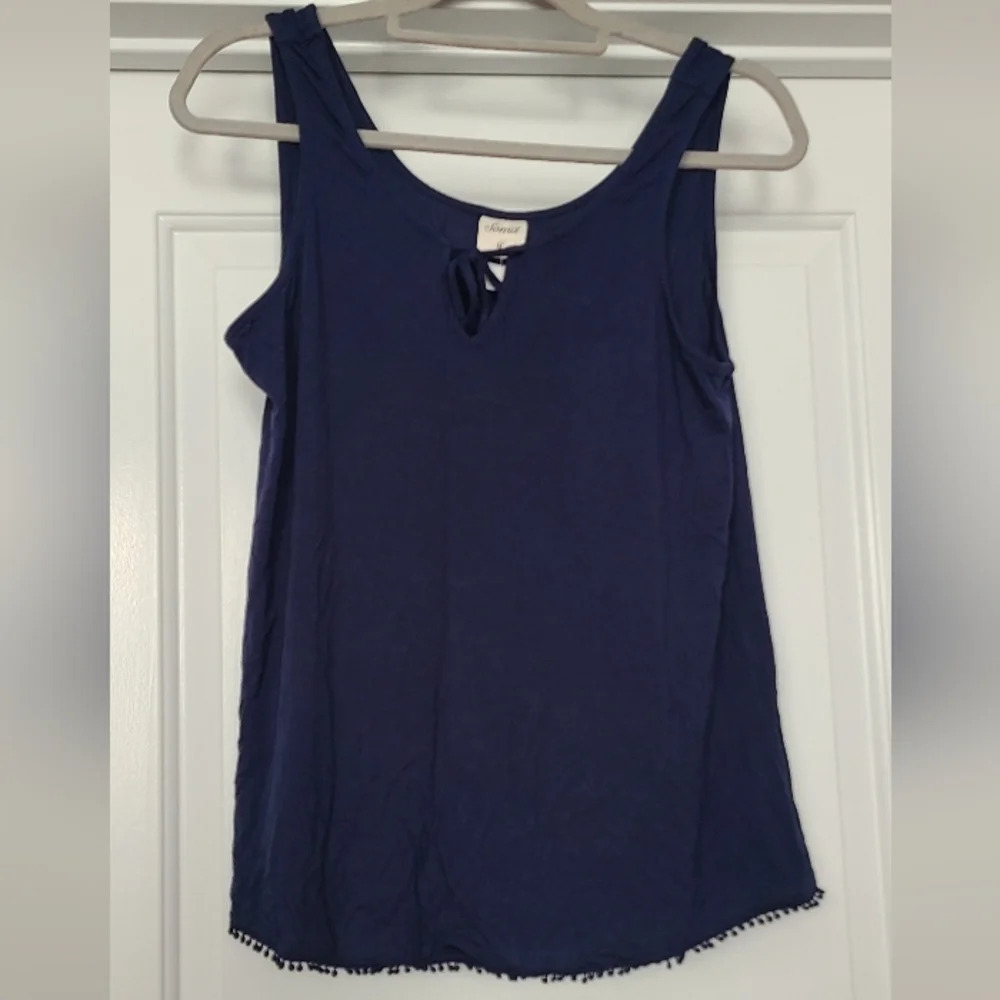 Soma Women's Cool Nights Tassel Tank Navy Size Medium Intimates Pajamas Lounge